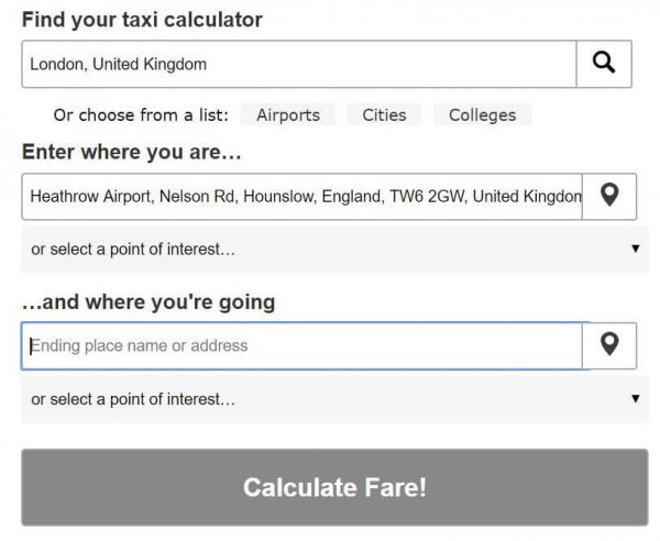 海外タクシー料金計算 taxi fare finder calculator