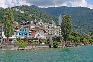 モントルー（スイス）、エデンパレスホテル、レマン湖より